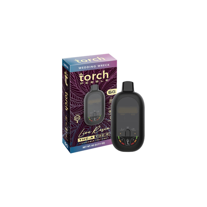 Torch Pebble Hemp Live Resin THCA and THCP Disposable Vape 6g Wedding Wreck (Sativa)