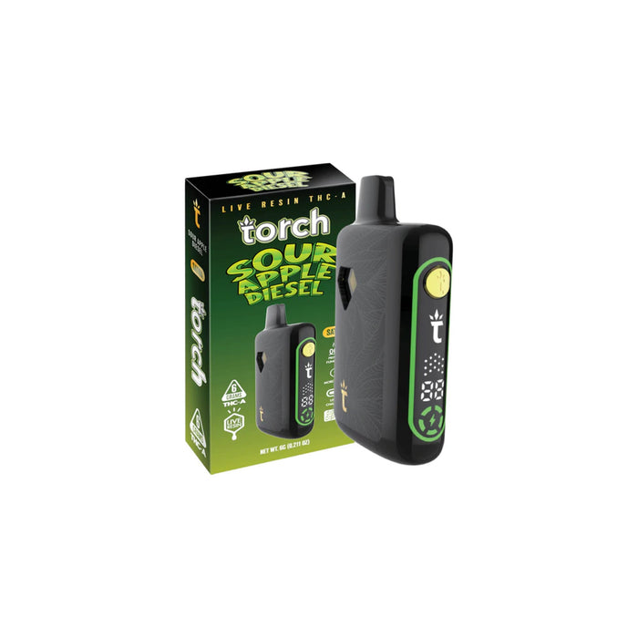 Torch Pulse Hemp Live Resin THCA Disposable Vape 6g Sour Apple Diesel (Sativa)