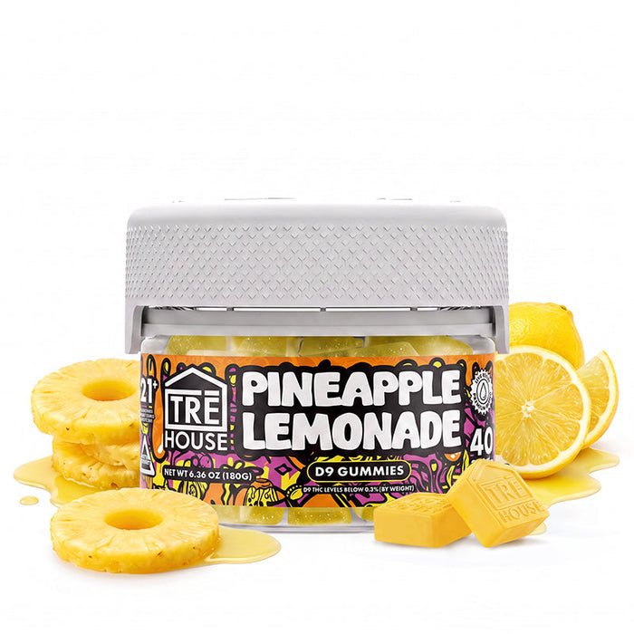 TRĒ House Pineapple Lemonade Delta 9 THC Gummies with CBD 10mg (20 & 40 Count)