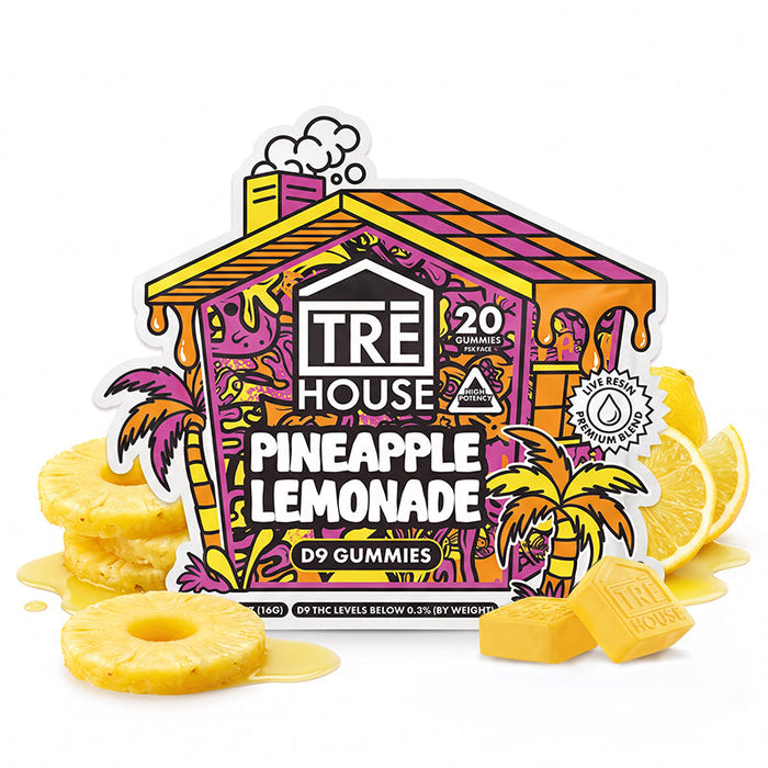 TRĒ House Pineapple Lemonade Delta 9 THC Gummies with CBD 10mg (20 & 40 Count)