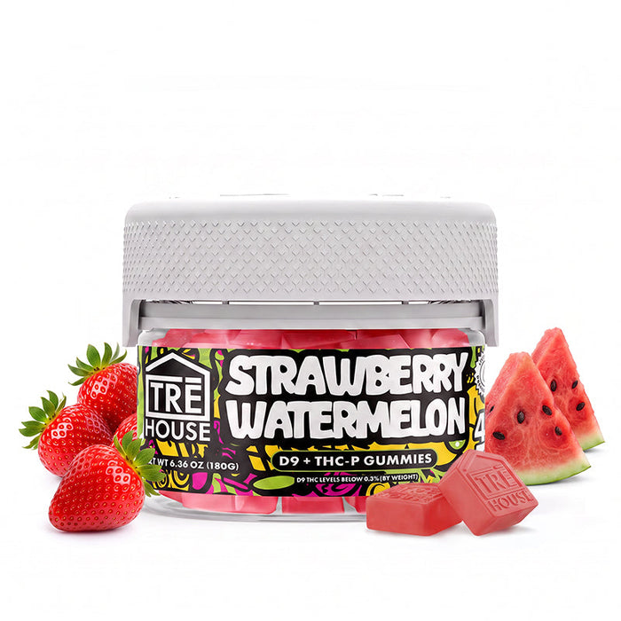 TRĒ House Strawberry Watermelon Delta 9 + THC-P Gummies (20 & 40 Count)