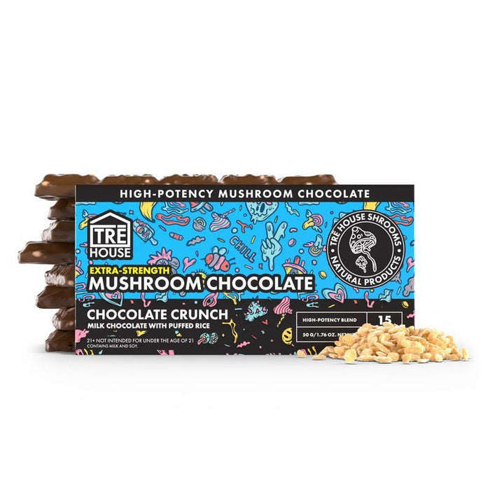 TRĒ House Extra-Strength Mushroom Chocolate Bar Chocolate Crunch (15 Squares)