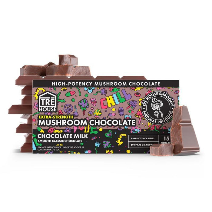 TRĒ House Extra-Strength Mushroom Chocolate Bar Chocolate Milk (15 Squares)