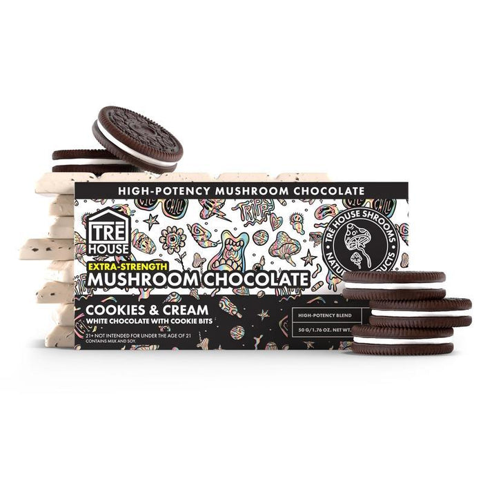 TRĒ House Extra-Strength Mushroom Chocolate Bar Cookies & Cream (15 Squares)