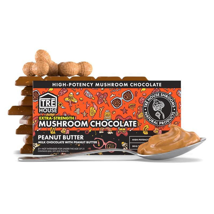 TRĒ House Extra-Strength Mushroom Chocolate Bar Peanut Butter (15 Squares)