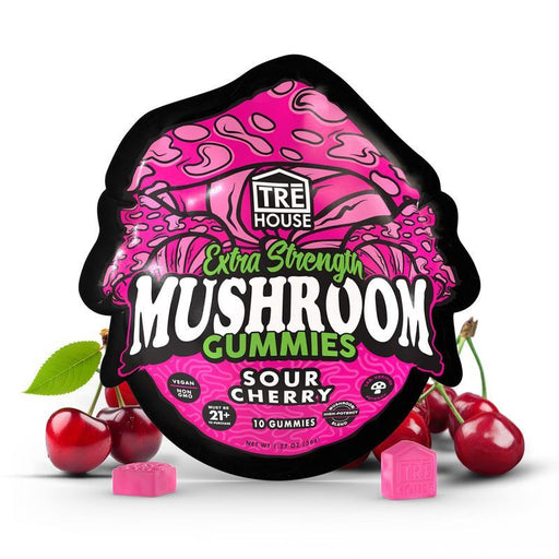 TRĒ House Sour Cherry Extra-Strength Mushroom Gummies (10 Count)