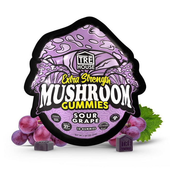 TRĒ House Sour Grape Extra-Strength Mushroom Gummies (10 Count)
