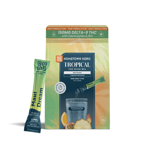 Hometown Hero Tropical THC Drink Mix Maui Dream 15mg (10 Packets) | CBDdatabase.com