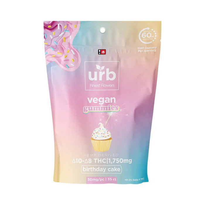 Urb Delta 10 and Delta 8 THC Gummies 1750mg Birthday Cake