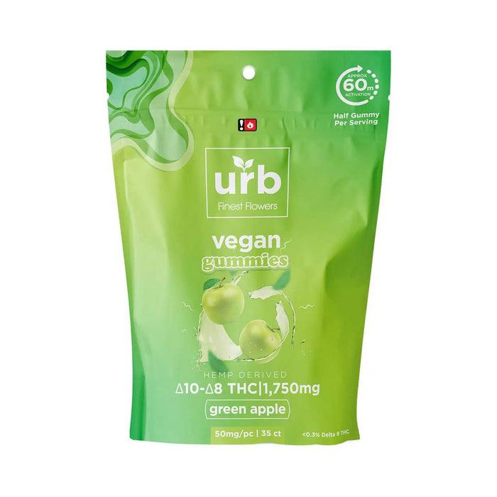 Urb Delta 10 and Delta 8 THC Gummies 1750mg Green Apple