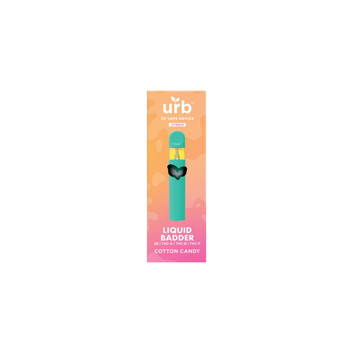 Urb Liquid Badder Delta 8 THCA and THCP Disposable Vape 3g Cotton Candy