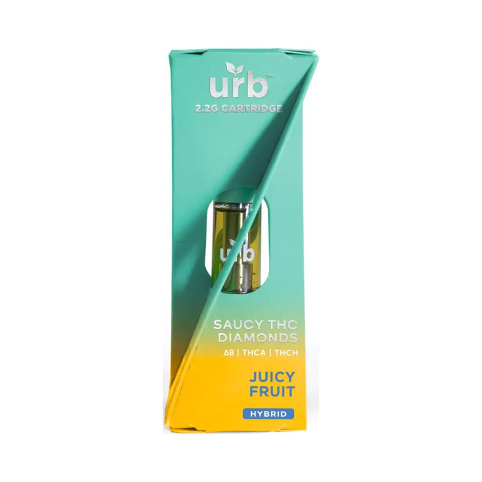 Urb Saucy THC Diamonds Delta 8 THCA and THCH Cartridge 2.2mL Juicy Fruit