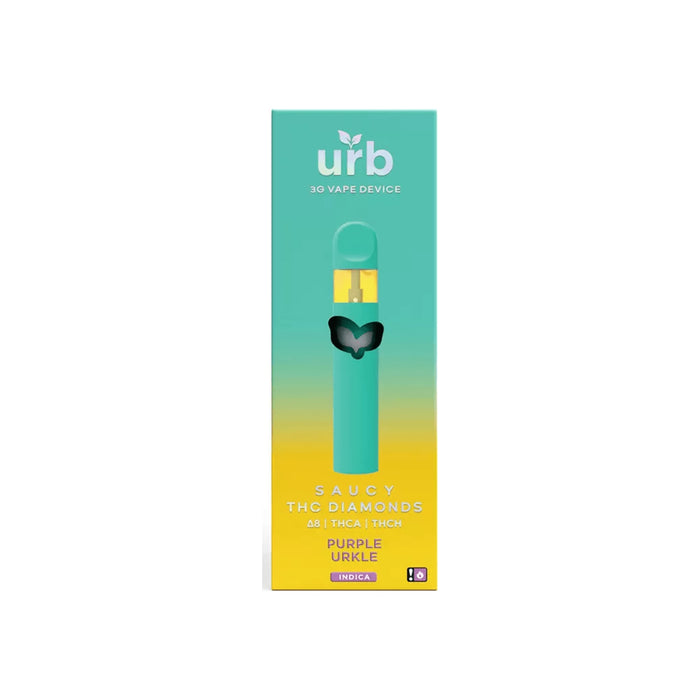 Urb Saucy THC Diamonds Delta 8 THCA and THCH Disposable Vape 3mL Purple Urkle