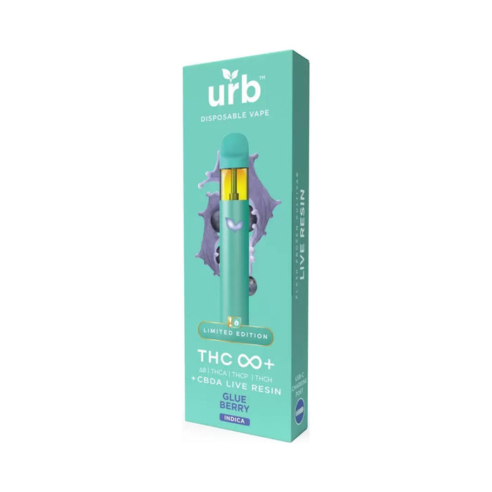 Urb THC Infinity+ CBDA Live Resin Disposable Vape 3g Glue Berry