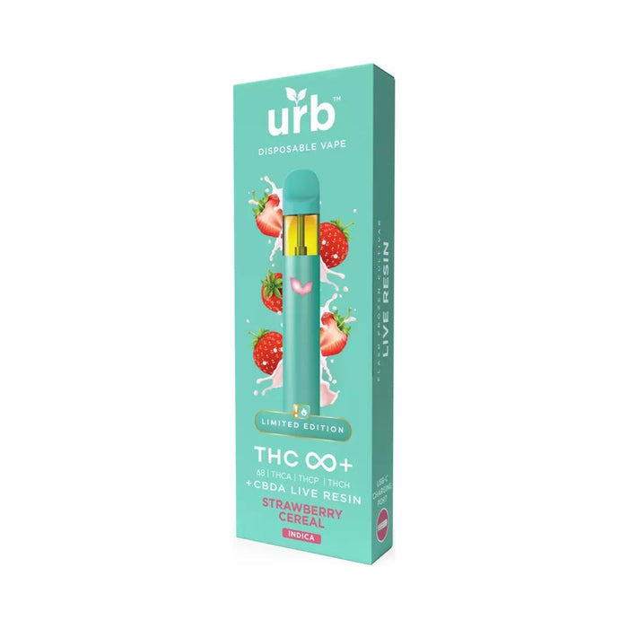 Urb THC Infinity+ CBDA Live Resin Disposable Vape 3g Strawberry Cereal