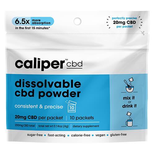Caliper CBD - CBD Edible - Unflavored Dissolvable Powder - 20mg - 10 Count