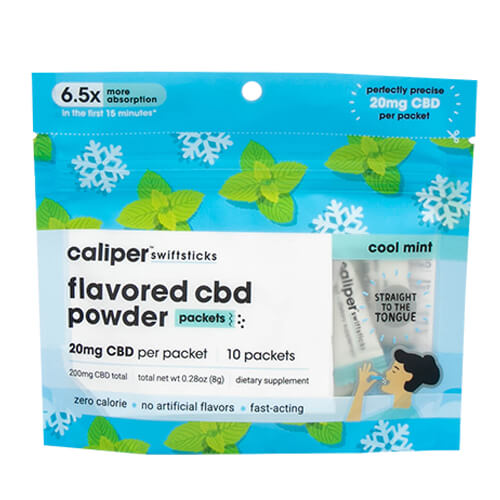 Caliper CBD - CBD Edible - Cool Mint Swiftsticks Powder - 20mg - 10 Count