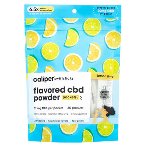 Caliper CBD - CBD Edible - Lemon Lime Swiftsticks Powder - 20mg - 30 Count