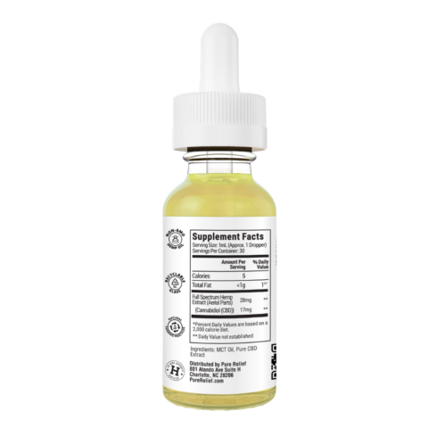 Pure Relief - CBD Tincture - Full Spectrum CBD Oil - 500mg-1000mg