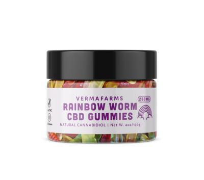 Verma Farms - CBD Edible - Rainbow Worm Gummies - 250mg