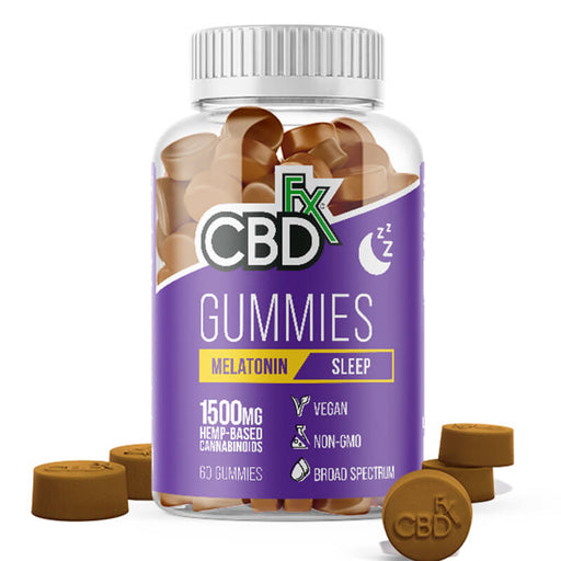CBDfx - CBD Edible - Broad Spectrum Melatonin Sleep Gummies - 25mg - 1500mg
