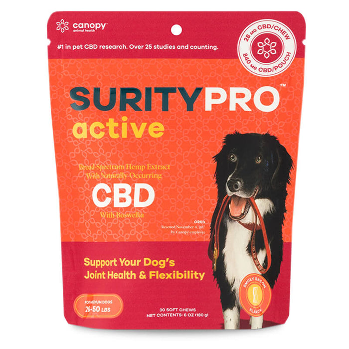 SurityPRO - CBD Pet Treats - Active Soft Chews - 28mg - Medium Breed