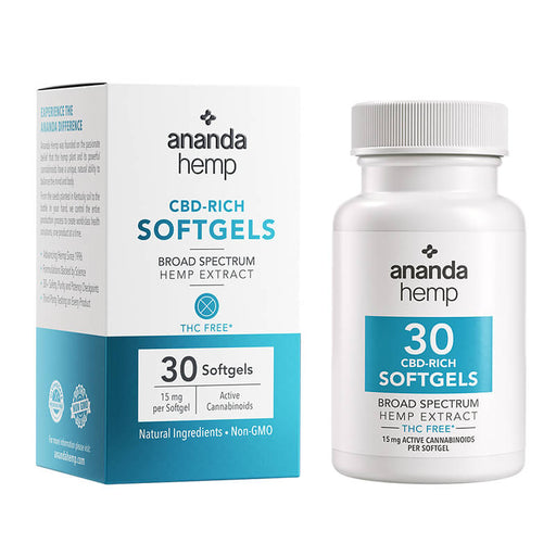 Ananda Hemp - CBD Capsules - Broad Spectrum Soft Gels - 450mg