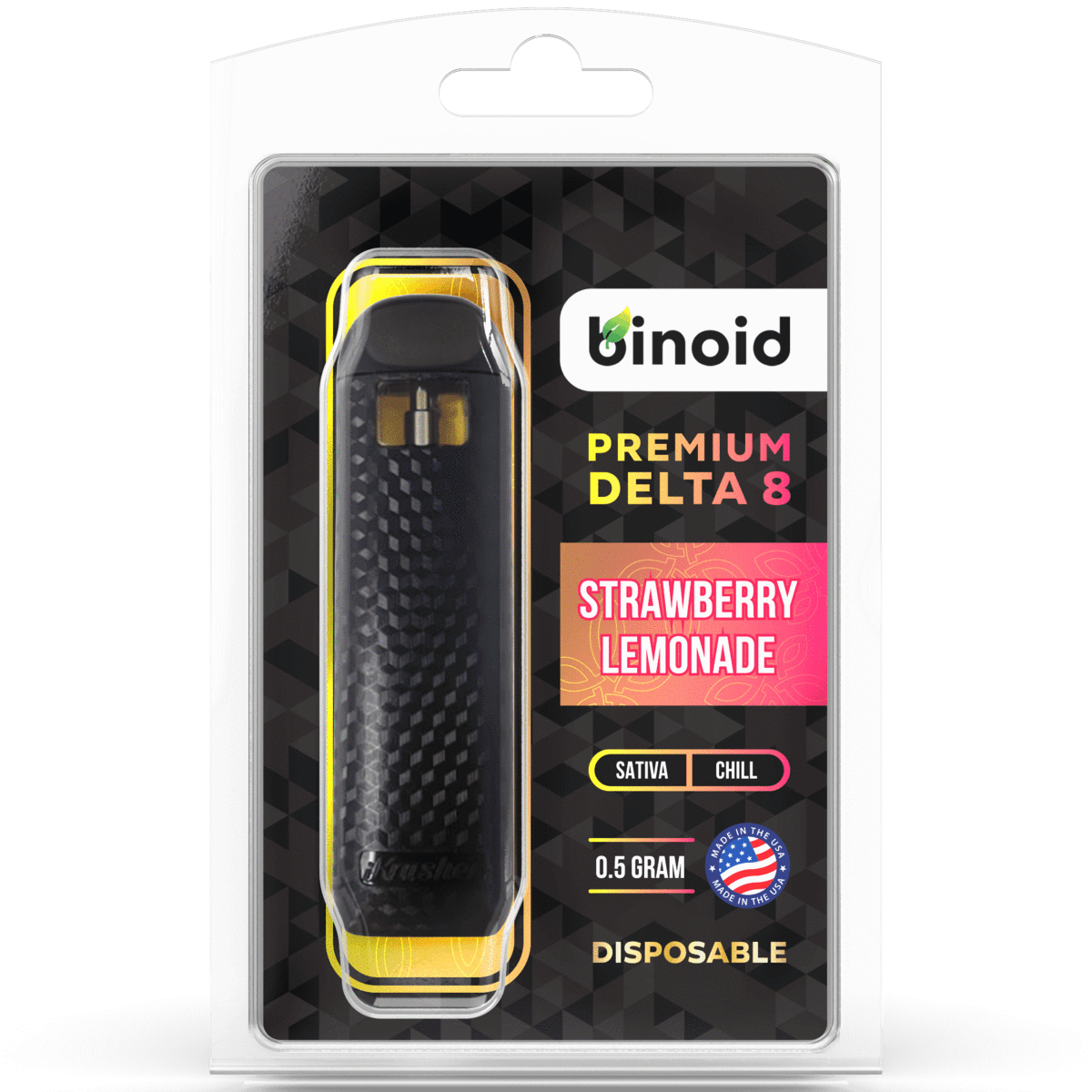 Binoid - Delta 8 Disposable - Vape Device - Strawberry Lemonade CBDdatabase.com Binoid - Delta 8 Disposable - Vape Device - Strawberry Lemonade CBDdatabase.com