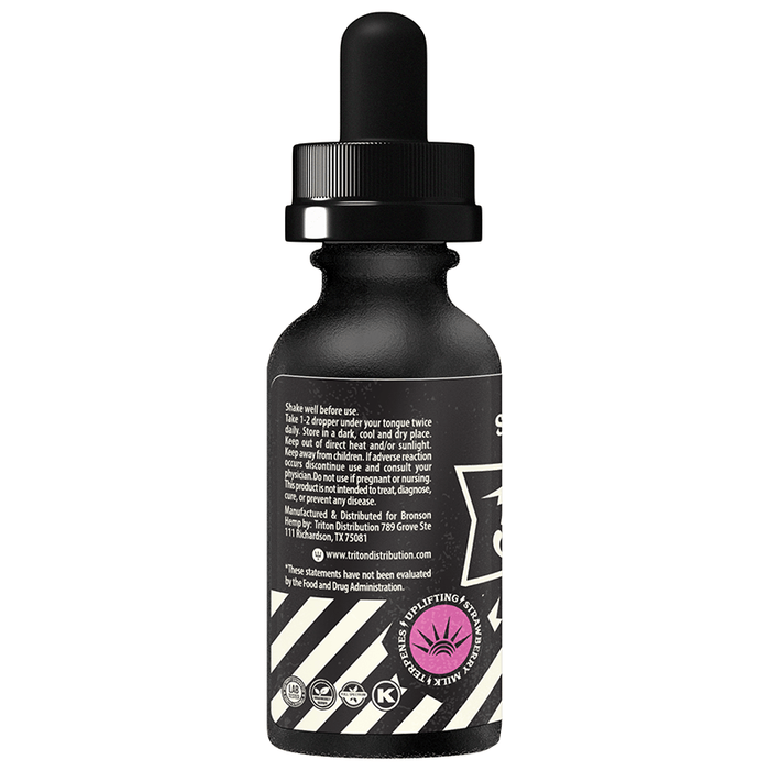 Bronson Hemp - CBD Tincture - Full Spectrum Uplifting Strawberry - 500mg-1500mg - Back