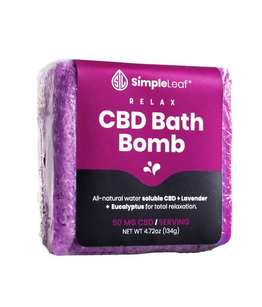 Simple Leaf CBD - CBD Bath - Lavender & Eucalyptus Bath Bomb - 50mg