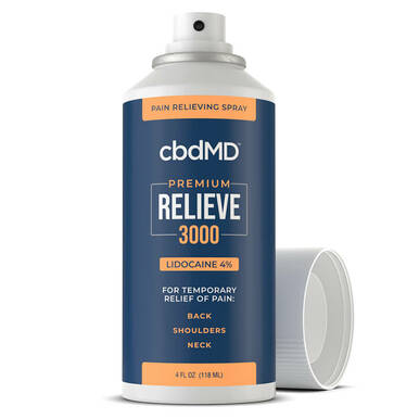 cbdMD - CBD Topical - RELIEVE Lidocaine Spray - 3000mg