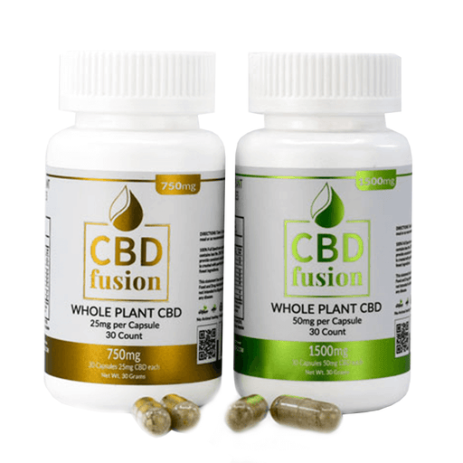 CBD Fusion - CBD Capsules - Whole Plant Caps - 750mg-1500mg