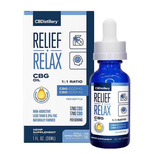 CBDistillery Rx - CBD Tincture - Full Spectrum Relief+Relax CBD+CBG 1:1 - 1000mg