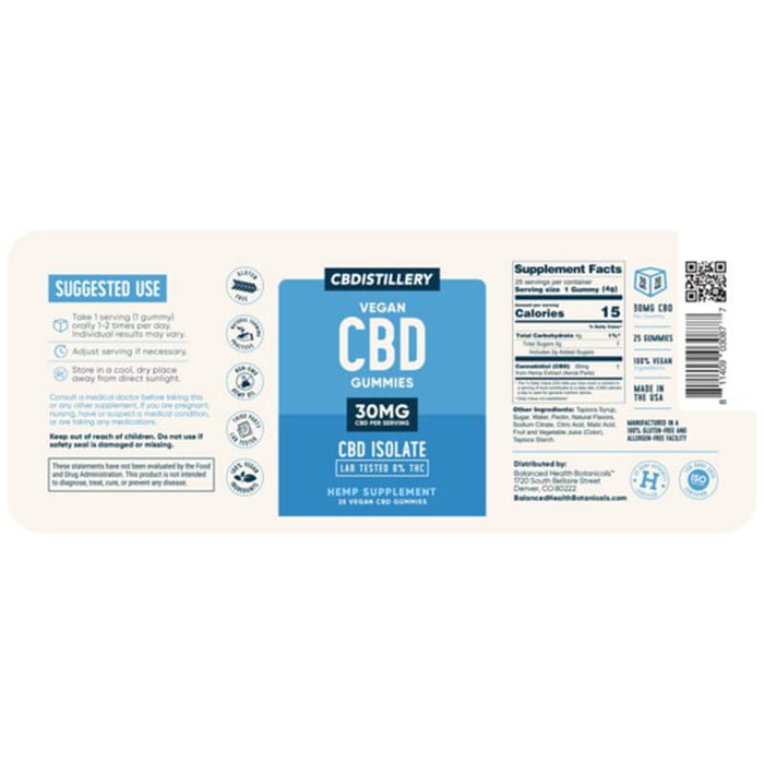 CBDistillery - CBD Edible - Gummies 25 Count - 30mg