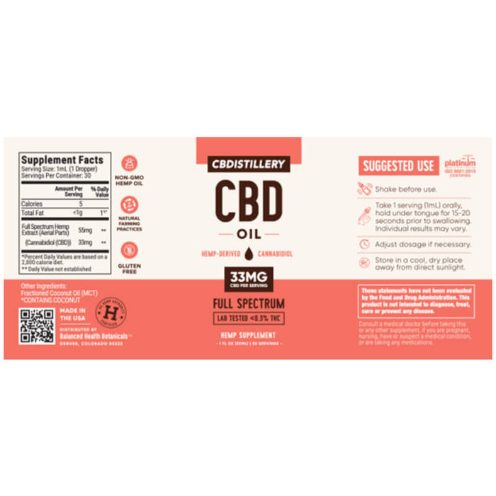 CBDistillery - CBD Tincture - Full Spectrum - 1000mg