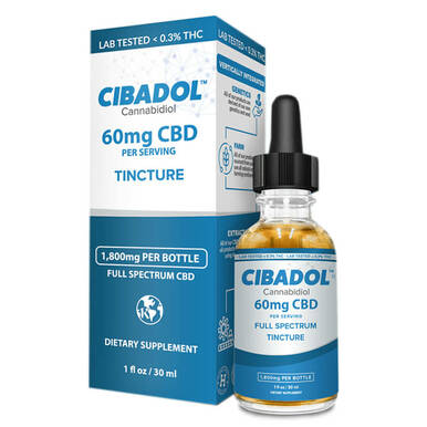 Cibadol - CBD Tincture - Full Spectrum - 1800mg - Box & Bottle