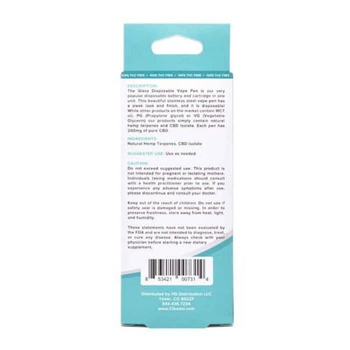 Cibadol ZERO - CBD Vape Pen - 0.5ml Ceramic Cell - 200mg