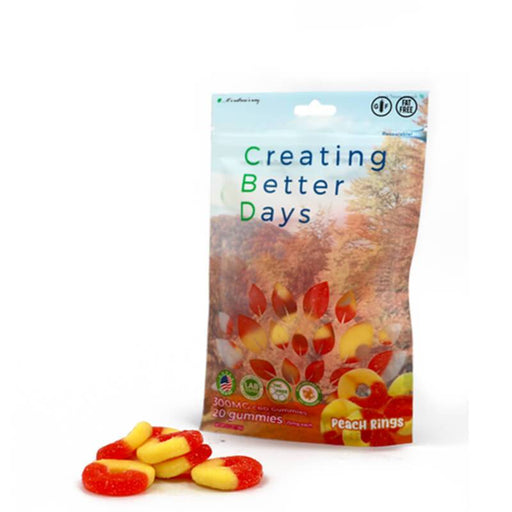 Creating Better Days - CBD Edible - Peach Rings Gummies - 20pc-15mg