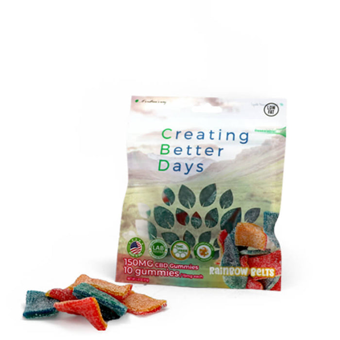 Creating Better Days - CBD Edible - Rainbow Belts Gummies - 10pc-15mg