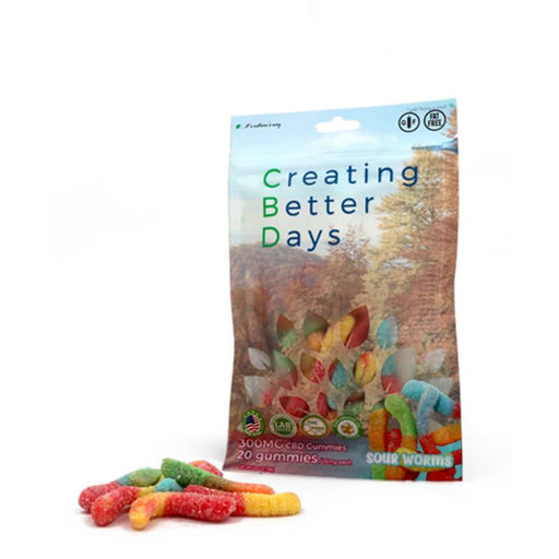 Creating Better Days - CBD Edible - Sour Worms Gummies - 20pc-15mg