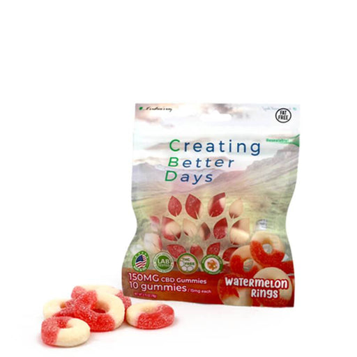 Creating Better Days - CBD Edible - Watermelon Rings Gummies - 10pc-15mg