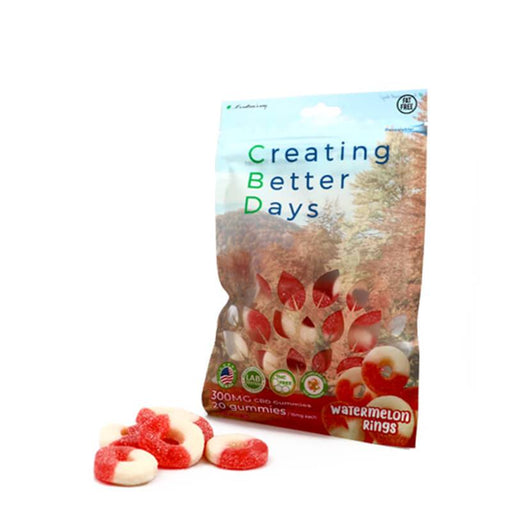 Creating Better Days - CBD Edible - Watermelon Rings Gummies - 20pc-15mg