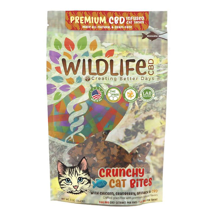 Creating Better Days - CBD Pet Treat - Wildlife Premium Crunchy Cat Bites - 164pc-1.5mg