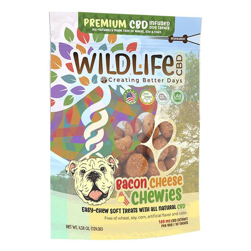 Creating Better Days - CBD Pet Treat - Wildlife Premium Bacon Cheese Chewies - 30pc-5mg