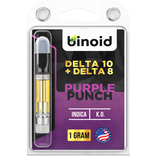 Binoid - Delta 10 Vape - Delta 10 + Delta 8 Vape Cartridge - Purple Punch