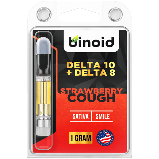 Binoid - Delta 10 Vape - Delta 10 + Delta 8 Vape Cartridge - Strawberry Cough