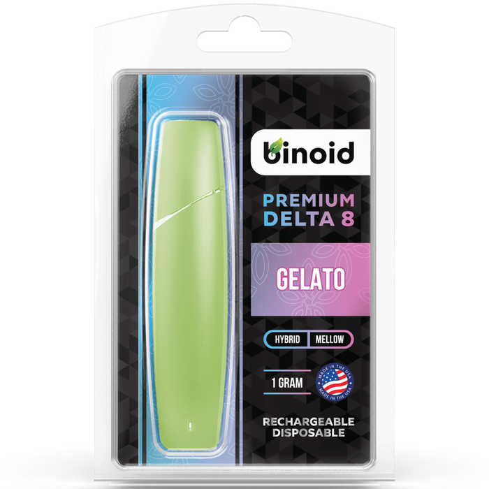 Binoid - Delta 8 Disposable - Rechargeable Vape Device - Lemon Haze - Lime Color