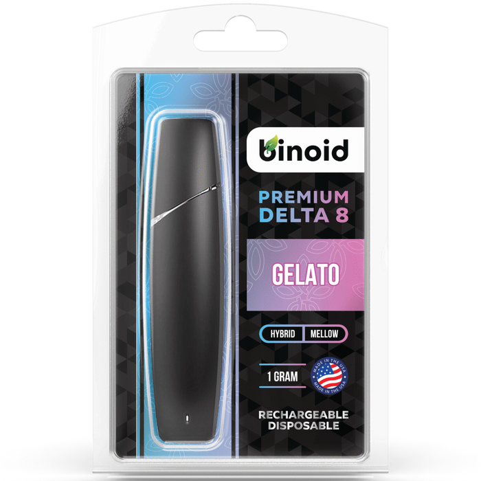 Binoid - Delta 8 Disposable - Rechargeable Vape Device - Gelato - Black