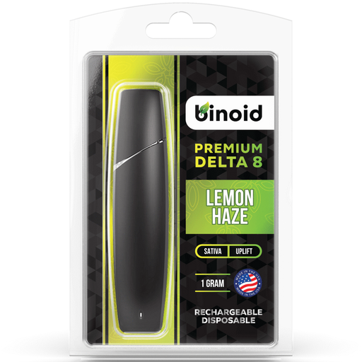 Binoid - Delta 8 Disposable - Rechargeable Vape Device - Lemon Haze - Black