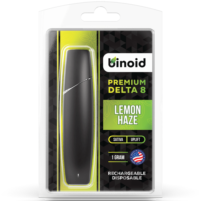 Binoid - Delta 8 Disposable - Rechargeable Vape Device - Lemon Haze - Black